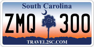 SC license plate ZMQ300