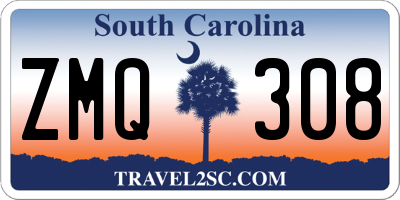 SC license plate ZMQ308
