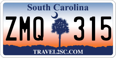 SC license plate ZMQ315