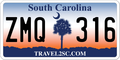 SC license plate ZMQ316