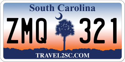 SC license plate ZMQ321
