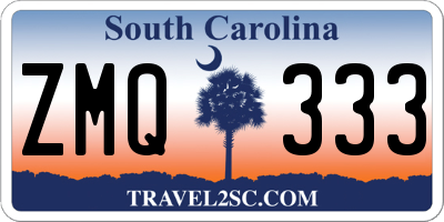 SC license plate ZMQ333