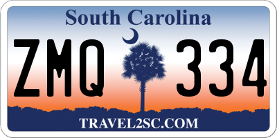 SC license plate ZMQ334