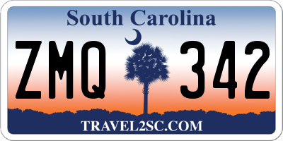 SC license plate ZMQ342