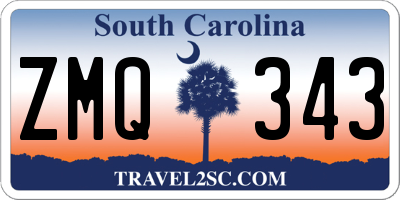SC license plate ZMQ343