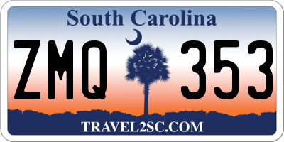 SC license plate ZMQ353