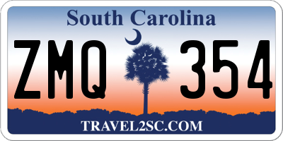 SC license plate ZMQ354