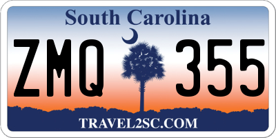 SC license plate ZMQ355