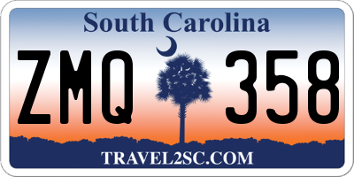 SC license plate ZMQ358