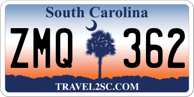 SC license plate ZMQ362
