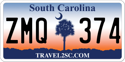 SC license plate ZMQ374