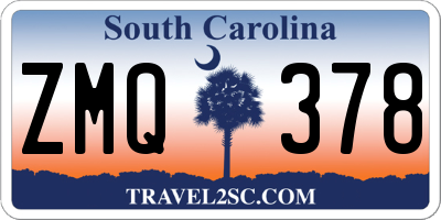 SC license plate ZMQ378