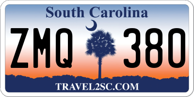 SC license plate ZMQ380