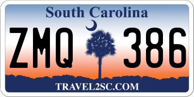 SC license plate ZMQ386