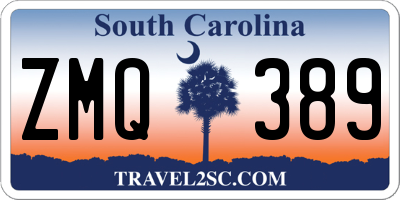 SC license plate ZMQ389