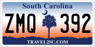 SC license plate ZMQ392
