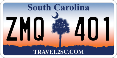 SC license plate ZMQ401