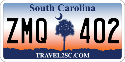 SC license plate ZMQ402