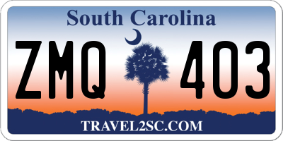 SC license plate ZMQ403