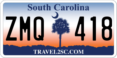 SC license plate ZMQ418