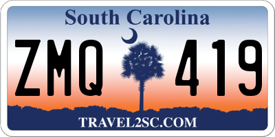 SC license plate ZMQ419