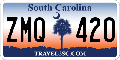 SC license plate ZMQ420