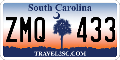 SC license plate ZMQ433