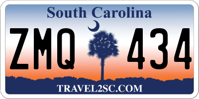 SC license plate ZMQ434