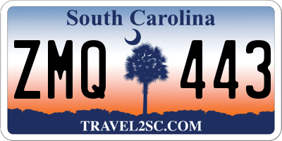 SC license plate ZMQ443