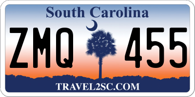 SC license plate ZMQ455