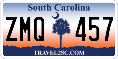 SC license plate ZMQ457