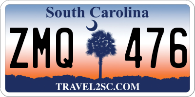 SC license plate ZMQ476