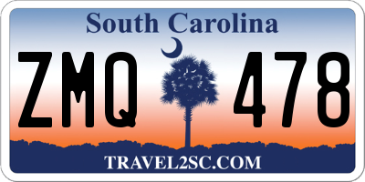 SC license plate ZMQ478