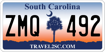 SC license plate ZMQ492