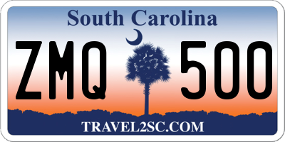 SC license plate ZMQ500