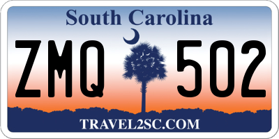 SC license plate ZMQ502