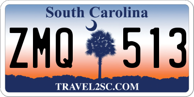 SC license plate ZMQ513