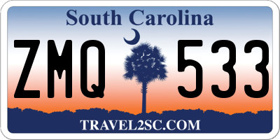 SC license plate ZMQ533