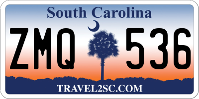 SC license plate ZMQ536