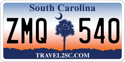 SC license plate ZMQ540