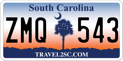 SC license plate ZMQ543
