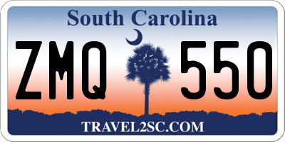 SC license plate ZMQ550
