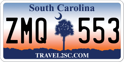 SC license plate ZMQ553