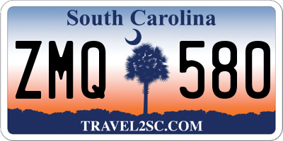 SC license plate ZMQ580