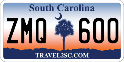 SC license plate ZMQ600