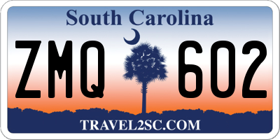 SC license plate ZMQ602