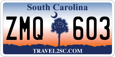 SC license plate ZMQ603