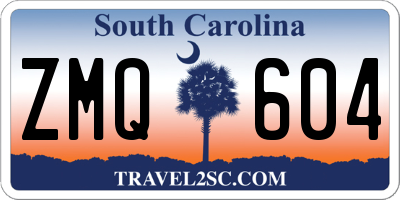 SC license plate ZMQ604