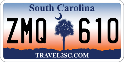 SC license plate ZMQ610