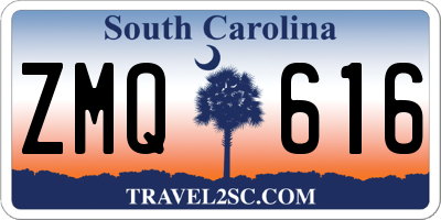 SC license plate ZMQ616